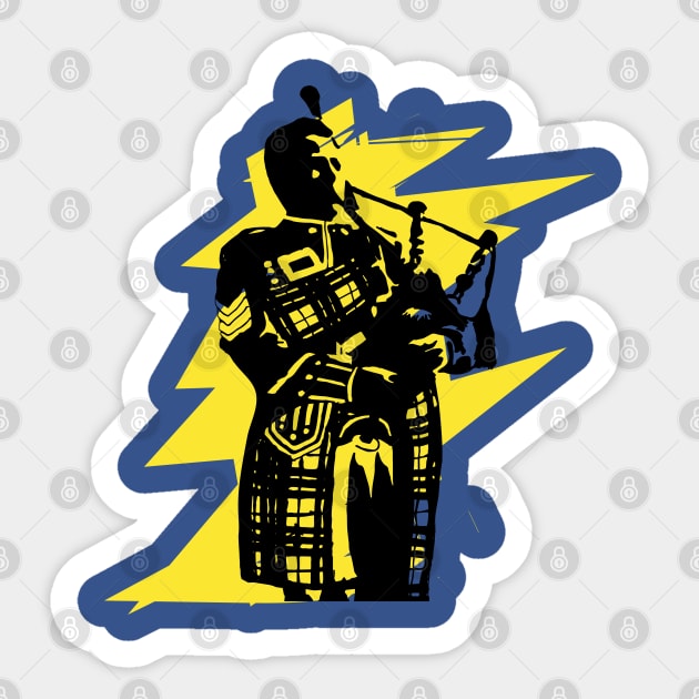 Standing Bagpiper - abstract Sticker by ryanforkel